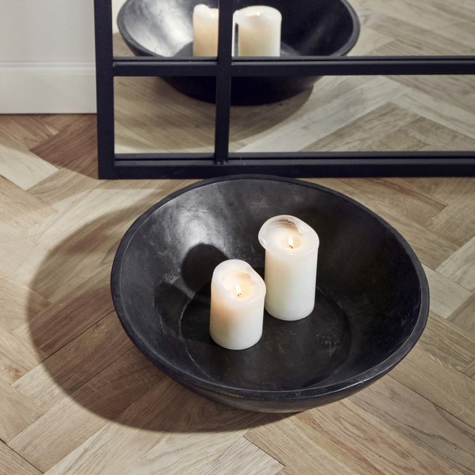 WOODEN original indisk skål i tre - ø40 cm - svart Nordal TRAYETAGER