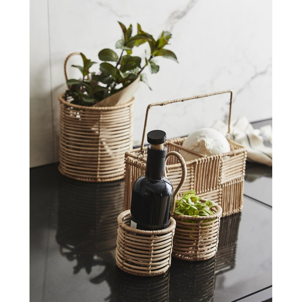 ZADAR fletningskurv i rattan - ø10 cm - natur Nordal STORAGE