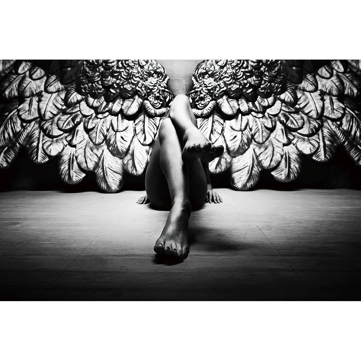 Glass picture lady with angel wings Homefactory Bilde