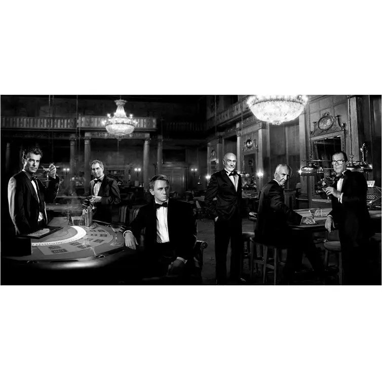 Glass picture All James Bond actors Homefactory Bilde