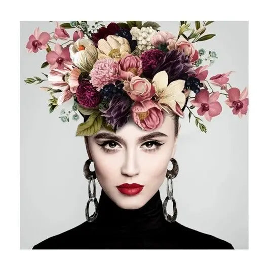 Glass picture Girl with flower No. 2 Homefactory Bilde