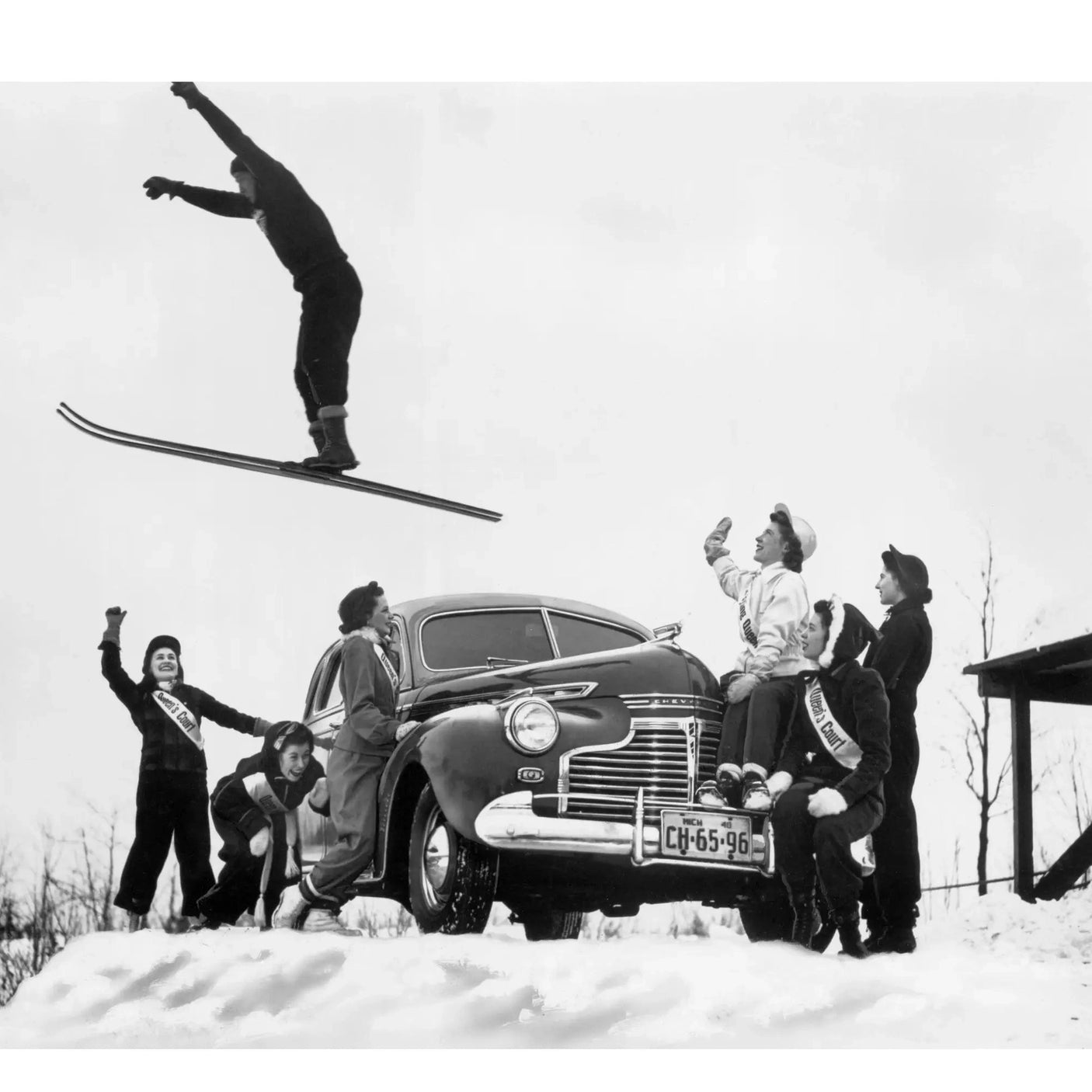 Glass picture Ski jump vintage Homefactory Bilde