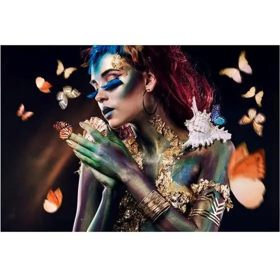 Glass picture butterfly lady Homefactory Bilde