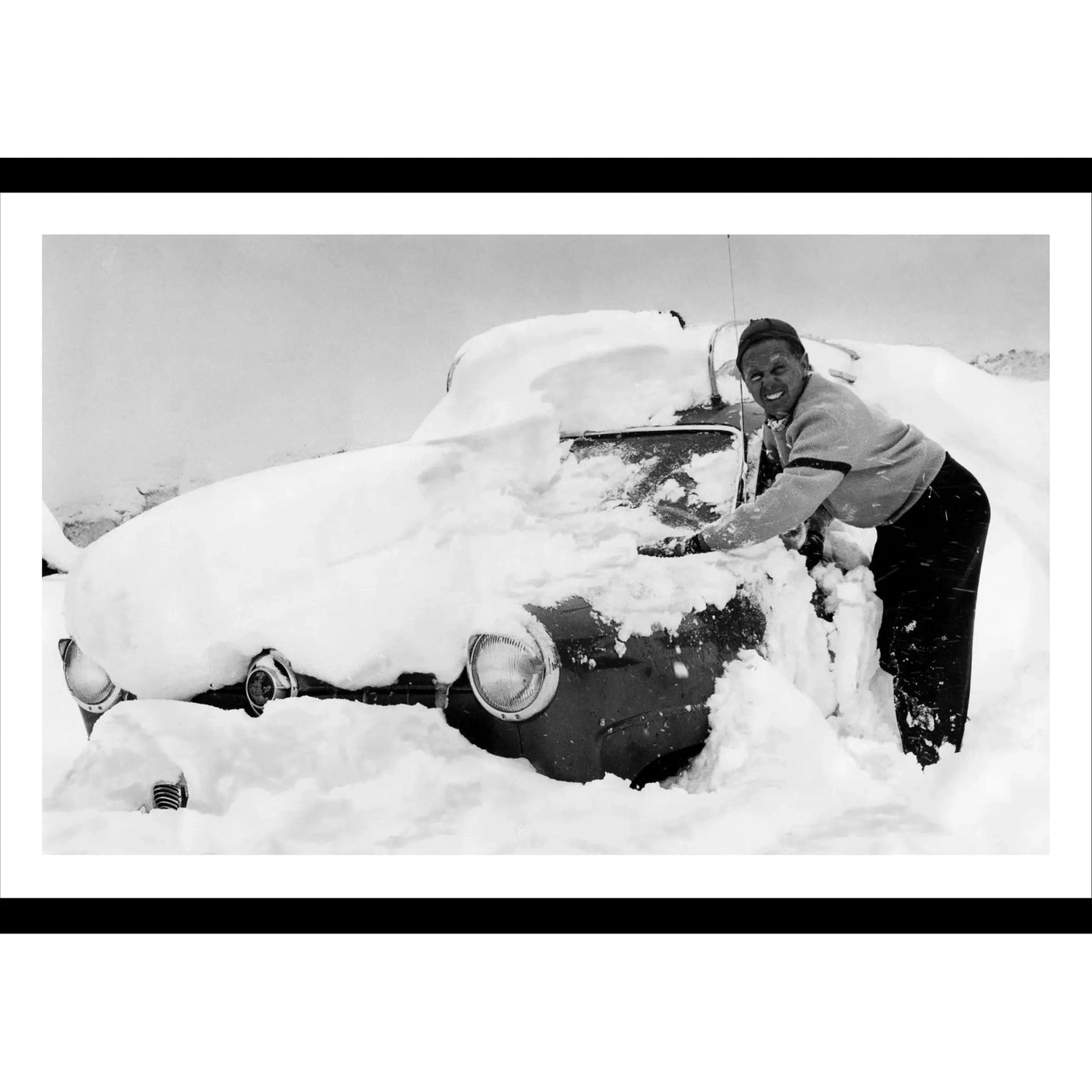 Glass picture w/frame cleaning car from snow Homefactory Bilde