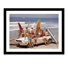 Glass picture Surfere med Ford Mustang Homefactory Bilde