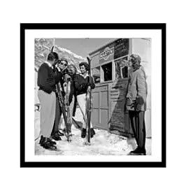 Glass picture w/frame ticket office Val d'Isere Homefactory Bilde