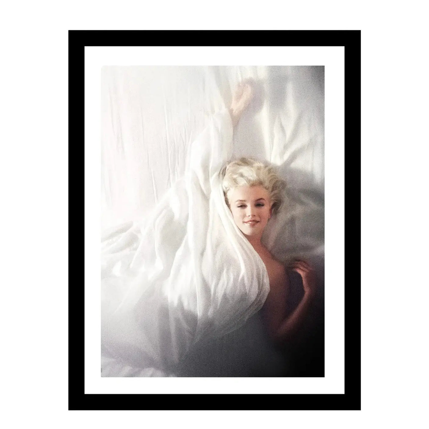 Glass picture w/frame Marilyn Monroe in bed Homefactory Bilde