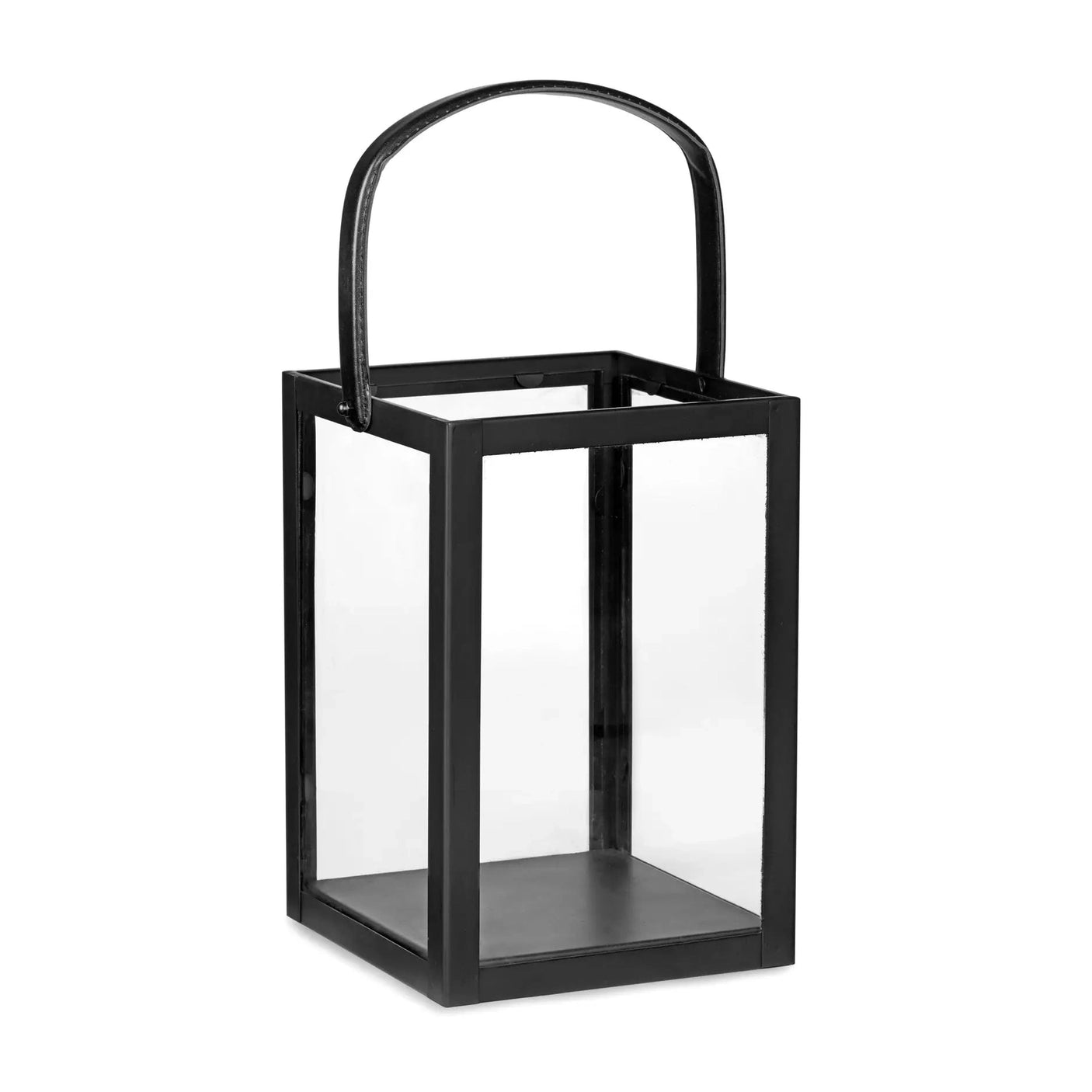 Lanterne med skinnrem Homefactory Lanterne og lysglass