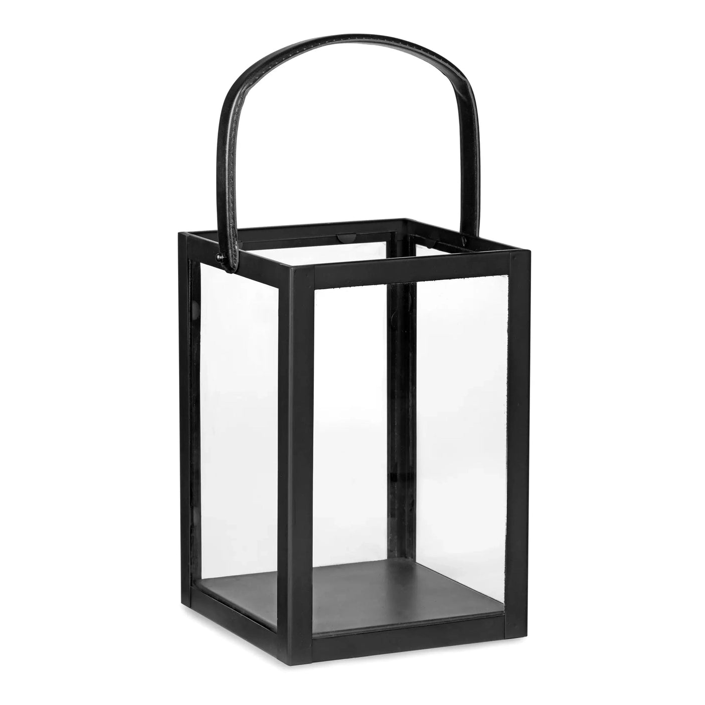 Lanterne med skinnrem Homefactory Lanterne og lysglass