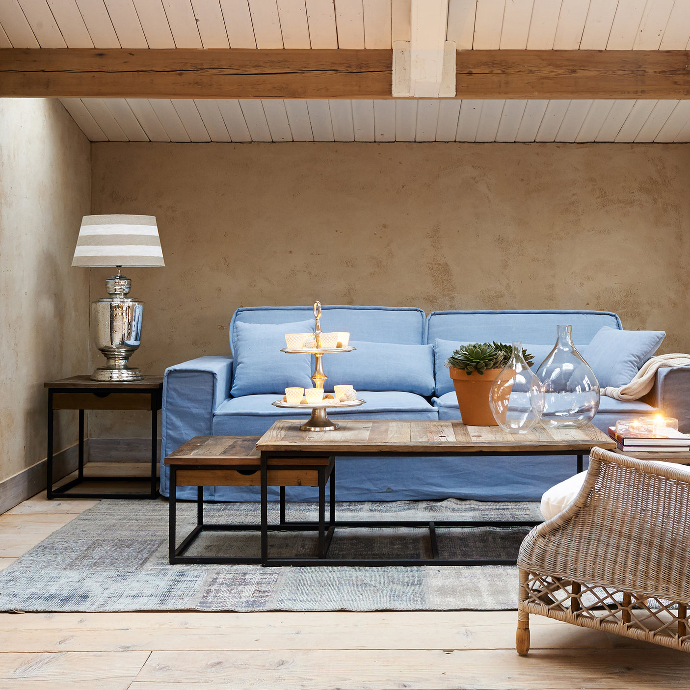 Shelter Island endebord med drawer Riviera Maison Sidebord