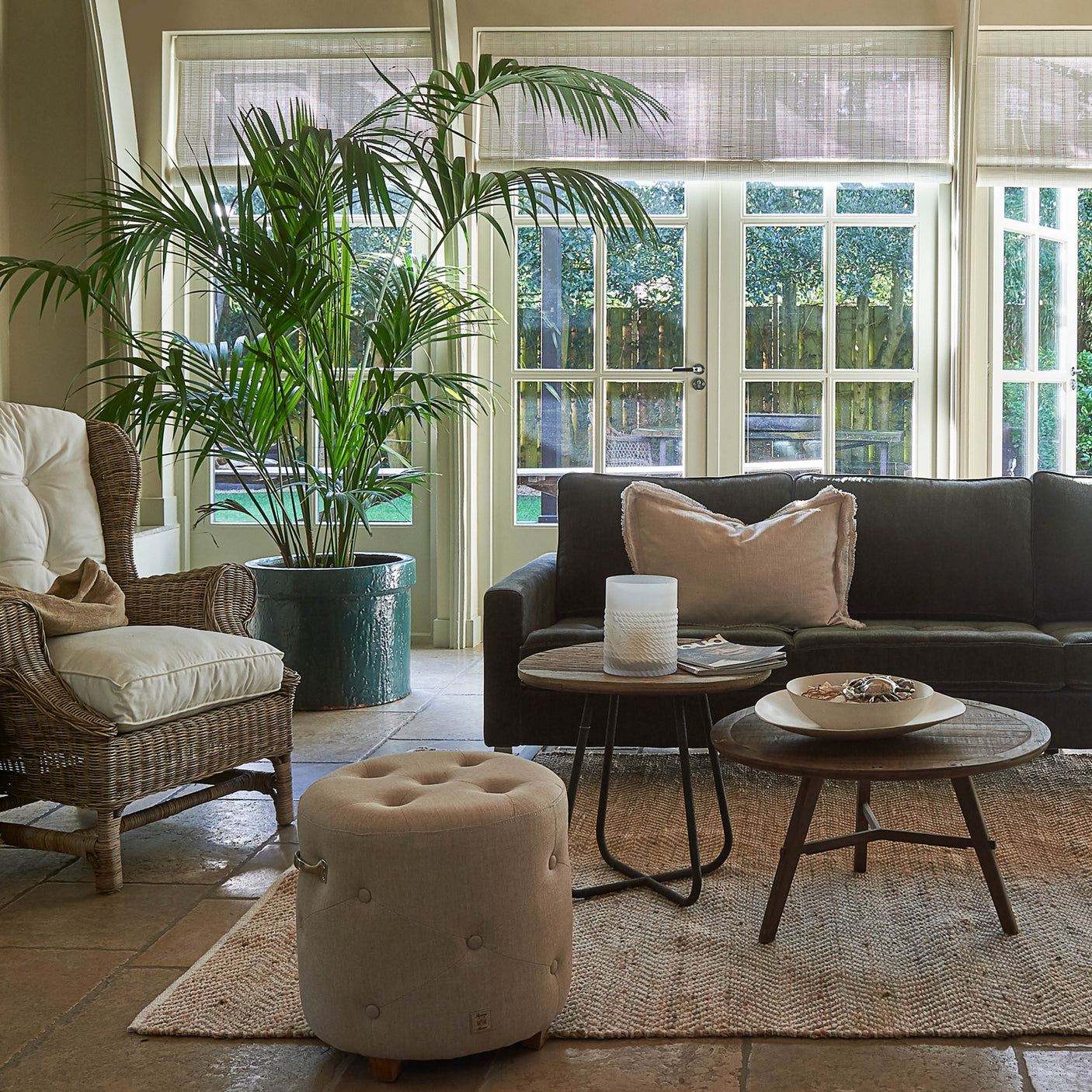 Bowery Footstool Riviera Maison Krakk