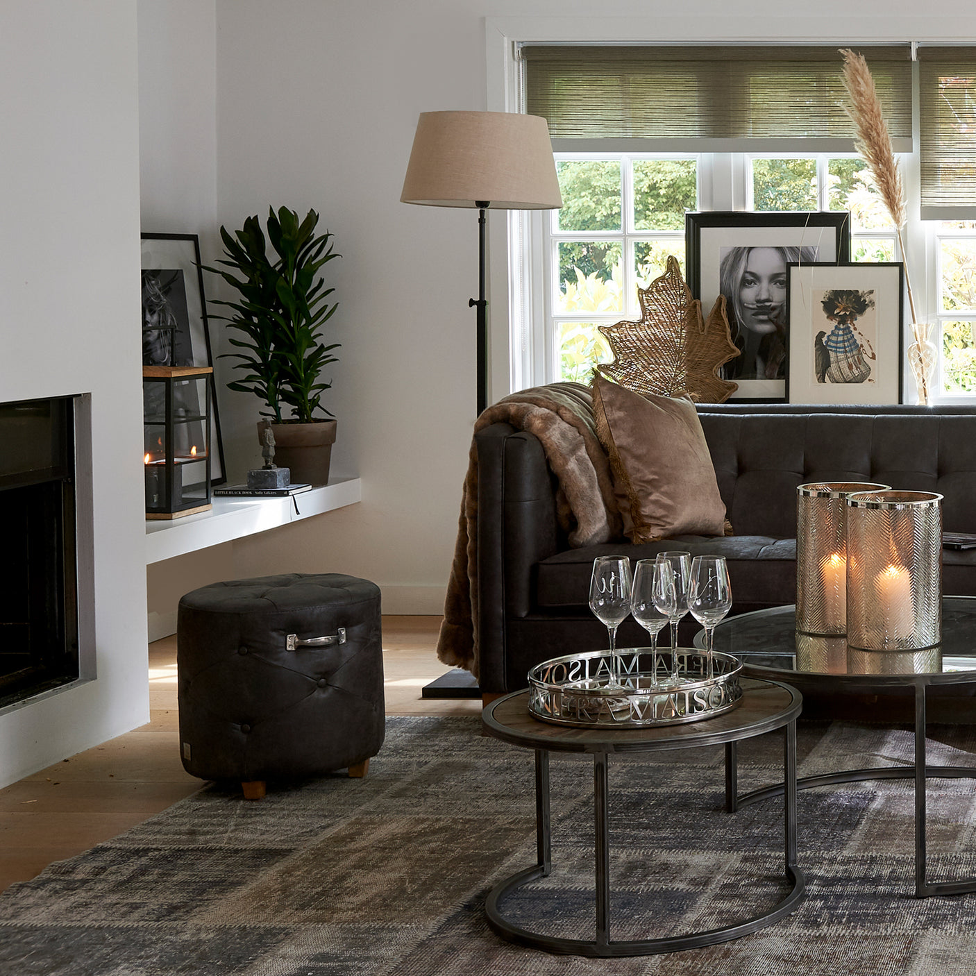 Bowery Footstool Riviera Maison Krakk