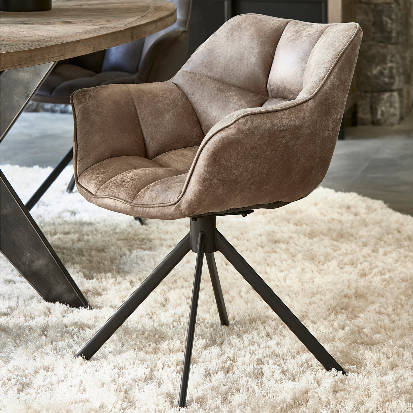Carnaby Dining Armchair Turning Leg Riviera Maison Spisestol