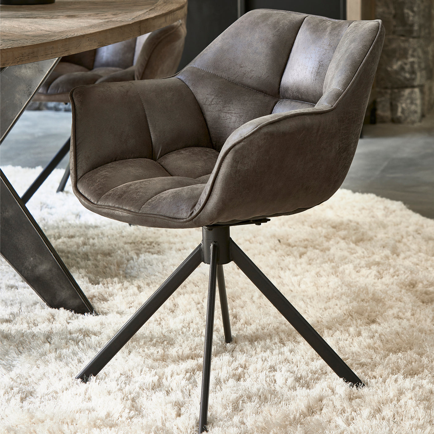 Carnaby Dining Armchair Turning Leg Riviera Maison Spisestol