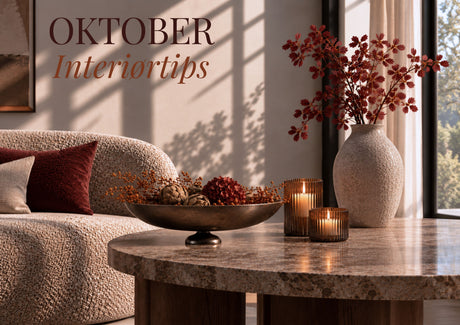 Interiørtrender oktober 2026 – varme farger, mørkt tre og myke kontraster