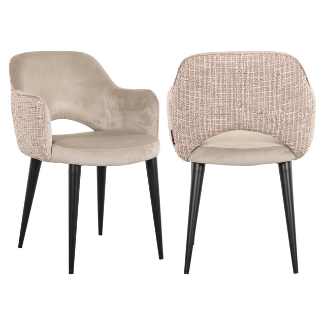 Spisestol Giovanna trendy rose / khaki fløyel Richmond Interiors Spisestol