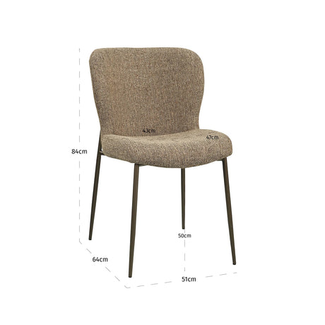 Spise stol Odarby brun tweed flammehemmende Sett med 2 Richmond Interiors Spisestol