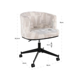 Spisestol Rochenne beige grafisk svingbar på hjul Richmond Interiors Spisestol