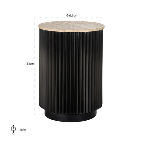 Sidebord Hampton mørk brun 45Ø Richmond Interiors Sidebord