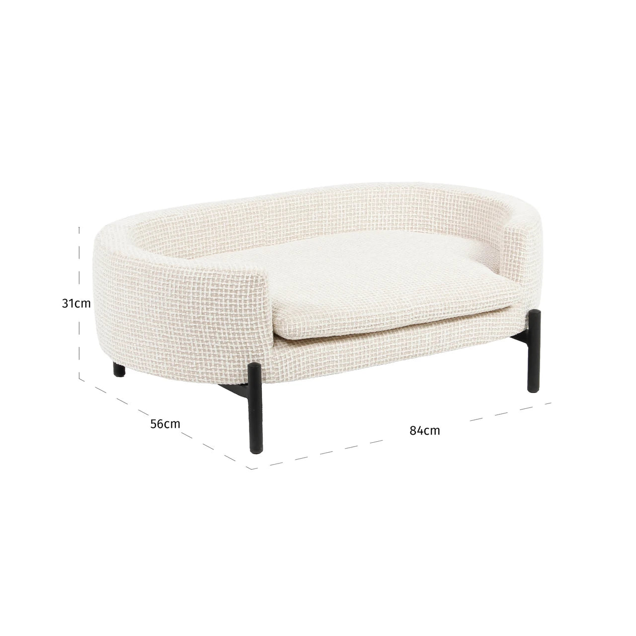 Kjæledyrseng Dolly beige blokkvev Richmond Interiors Pledd