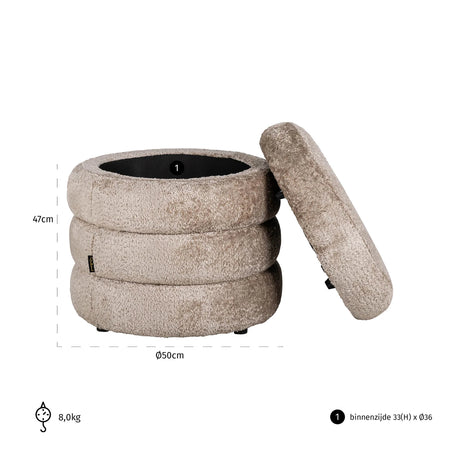 Pouffe & fotkrakk Adele sheep natural Richmond Interiors Pall