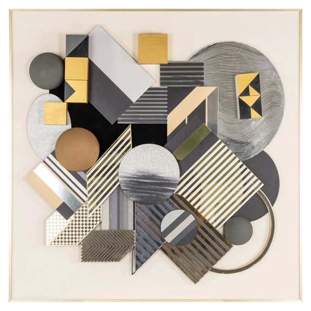 Veggkunst 3D blokk svart/gull Richmond Interiors Bilde