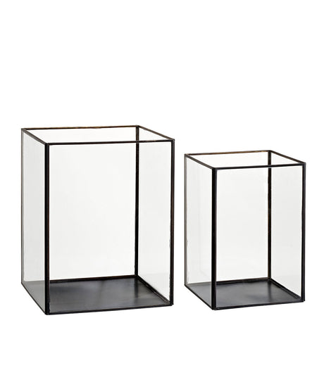 LAUSANNE 2-pakk Artwood Lanterne og lysglass