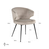 Spisestol Xandra khaki fløyel Richmond Interiors Spisestol