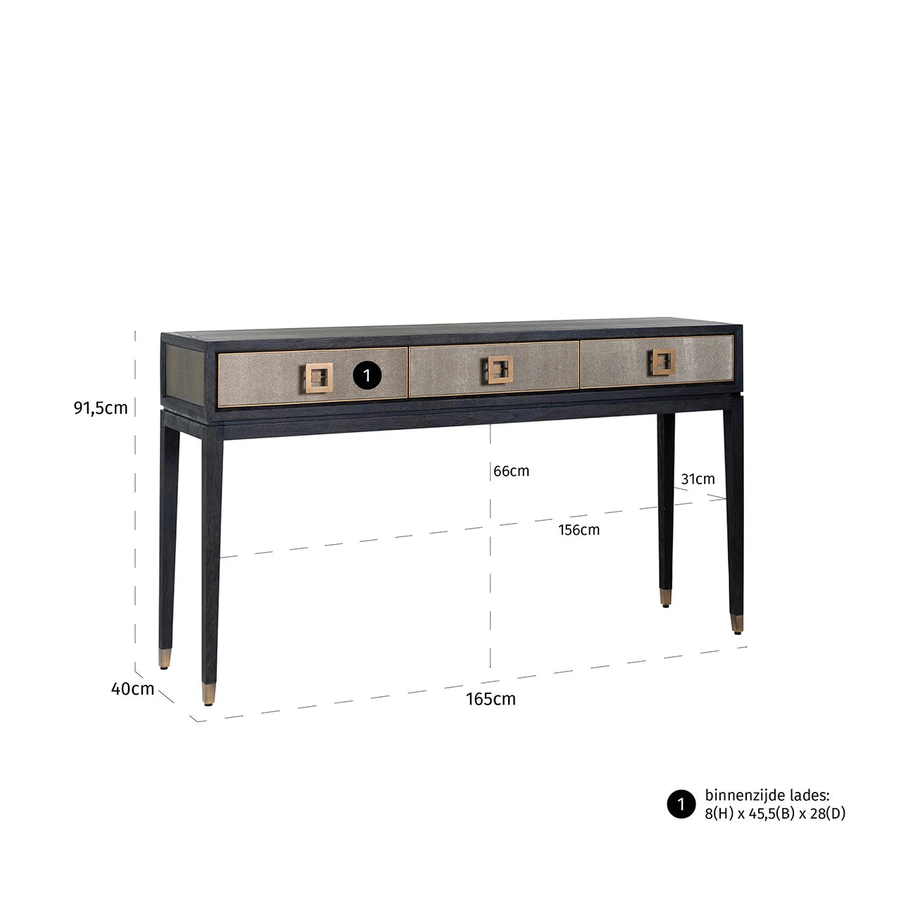 Console Bloomville brass shagreen Richmond Interiors Konsollbord