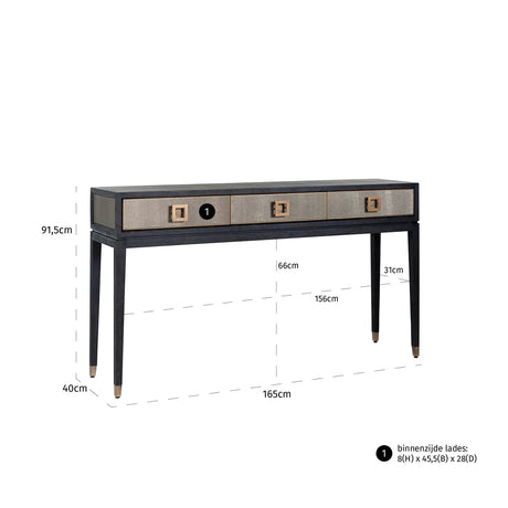 Console Bloomville brass shagreen Richmond Interiors Konsollbord