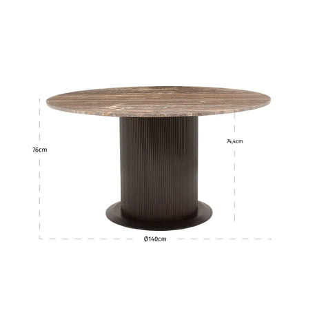 Spisebord Russo askebrun 140Ø Richmond Interiors Spisebord