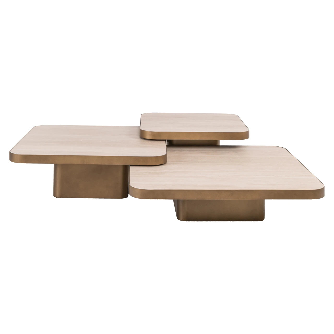 Kaffebord Cumulus gull antikk sett med 3 Richmond Interiors Sofabord