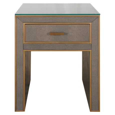 Nattbord Bloomville messing shagreen inkl. glassplate Richmond Interiors Nattbord