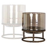 Hurricane light Ropia messing antikk liten Richmond Interiors Lanterne og lysglass