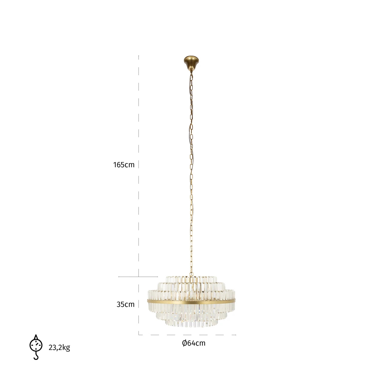 Lysekrone Desire børstet gull medium Richmond Interiors Taklampe