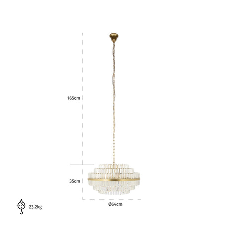 Lysekrone Desire børstet gull medium Richmond Interiors Taklampe