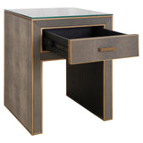 Nattbord Bloomville messing shagreen inkl. glassplate Richmond Interiors Nattbord