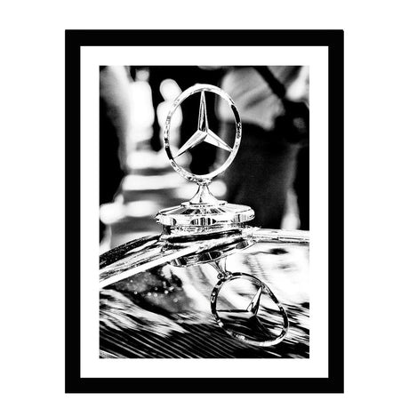 Glass picture w/frame Mercedes-benz 'star brand' - -Homefactory -Nordstrand Møbler og Interiør