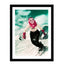 Glass picture w/frame Smiling woman skiing 70cm x 90cm Homefactory 
