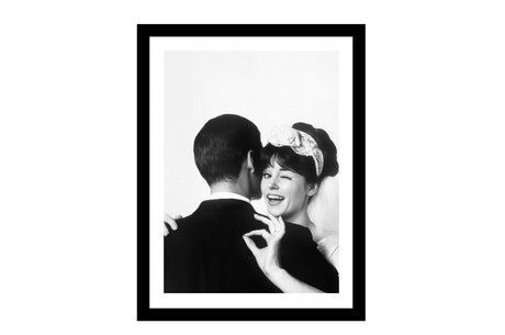 Glass picture w/frame THE BRIDE AND THE GROOM 70cm x 90cm Homefactory 