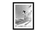 Glass picture w/frame A skier jump off a ledge 70cm x 90cm Homefactory 