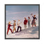 Canvas 5cm black frame Womens ski fashion 1955 120cm x 120cm Homefactory 