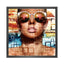 Canvas 5cm black frame AI generated lady no1 120cm x 120cm Homefactory 