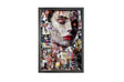Canvas picture 5cm black frame Street Art Girl 80cm x 120cm Homefactory 
