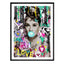 Glass picture w/frame Street art Audrey Hepburn 80cmx120cm Homefactory 