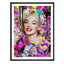 Glass picture w/frame Street art Marilyn Monroe 80cmx120cm Homefactory 