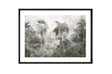 Glass picture w/frame tropical trees and leaves 80cmx120cm Homefactory 