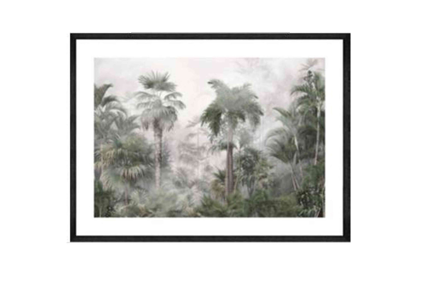 Glass picture w/frame tropical trees and leaves 80cmx120cm Homefactory 