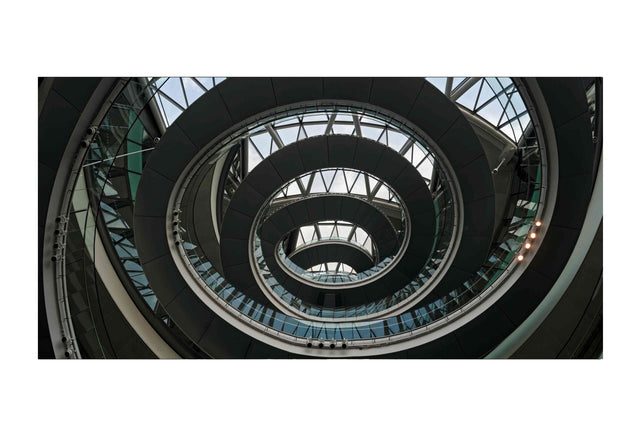 Glass picture City Hall London Spiral Staircase 90cm x180cm Homefactory 