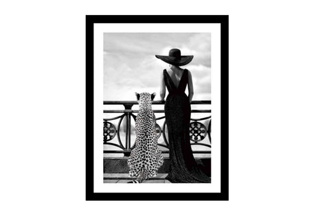 Glass picture w/frame Wild Elegance 70cm x 90cm Homefactory 